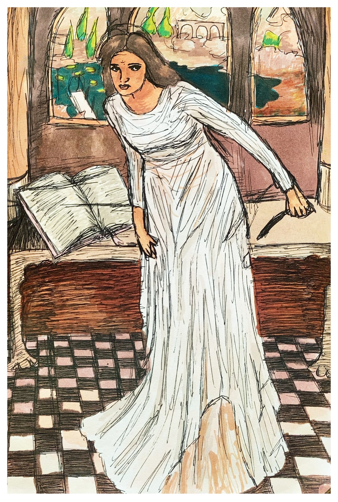 The Lady of Shalott Looking at Lancelot
